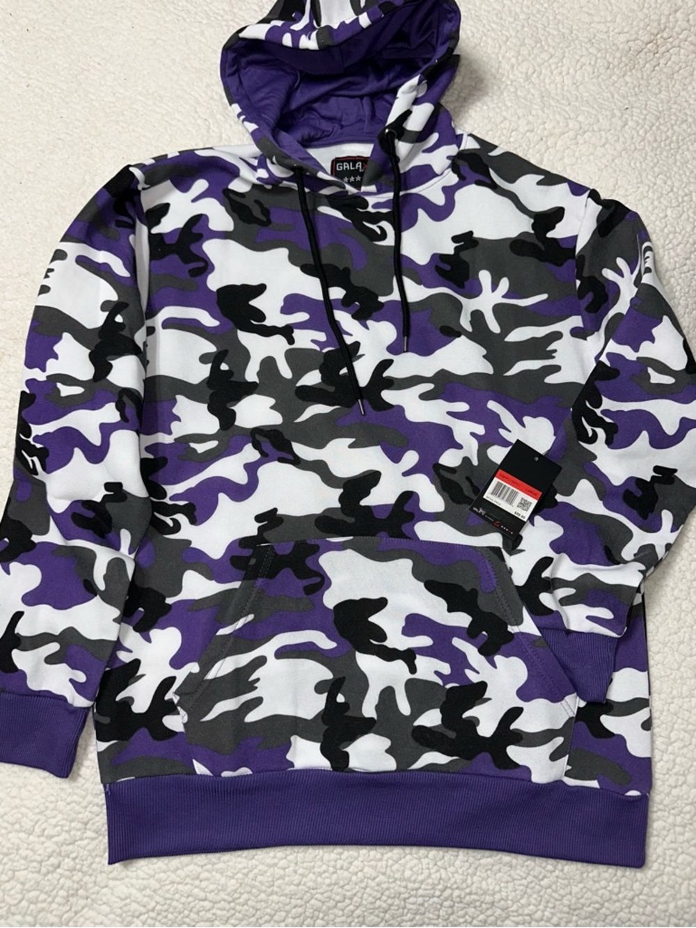 Gildan Purple Camo Pullover Hoodie - Women's